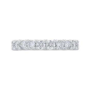 Round Diamond Half-Eternity Wedding Band In 14K White Gold CA0420BH-37W-1.00
