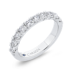Carizza Round Diamond Half-Eternity Wedding Band In 14K White Gold CA0420BH-37W-1.00