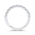 Carizza Round Diamond Half-Eternity Wedding Band In 14K White Gold CA0420BH-37W-1.00