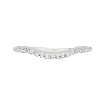 14K White Gold Diamond Half Eternity Euro shank Wedding Band CA0041B-37W