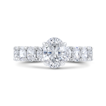 14K White Gold Oval Diamond Engagement Ring (Semi-Mount) CAO0421EH-37W-1.25