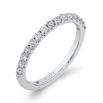 14K White Gold Round Diamond Half-Eternity Wedding Band CAO0243BH-37W-1.50