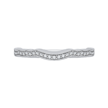 Round Diamond Half-Eternity Wedding Band In 14K White Gold CA0163BH-37W