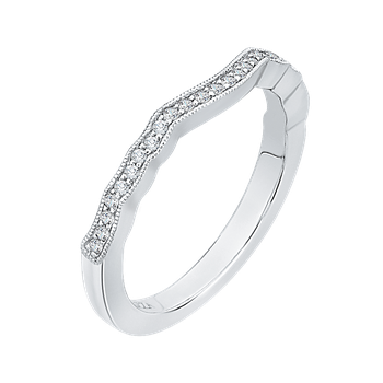 Round Diamond Half-Eternity Wedding Band In 14K White Gold CA0163BH-37W