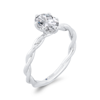 14K White Gold Solitaire Engagement Ring (Semi-Mount) CAO0508E-W-1.00