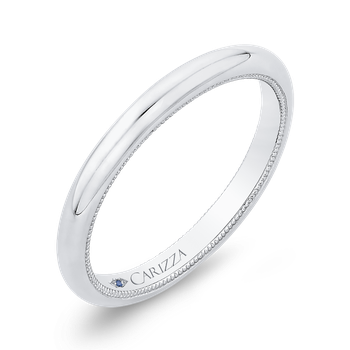 14K White Gold Plain Wedding Band CA0451B-W-1.00