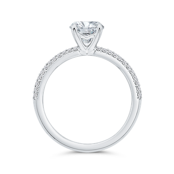 14K White Gold Diamond Engagement Ring (Semi-Mount) CA0518EH-37W-1.00