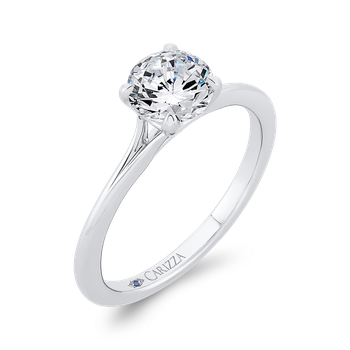 14K White Gold Solitaire Engagement Ring (Semi-Mount) CA0509E-W-1.00