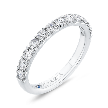 Round Diamond Half-Eternity Wedding Band In 14K White Gold CA0408BH-37W-1.50