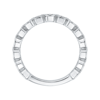 14K White Gold Round Diamond Wedding Band CA0213BQ-37W