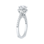 Carizza 14K White Gold Round Cut Diamond Halo Engagement Ring with Euro Shank (Semi-Mount) CA0034E-37W