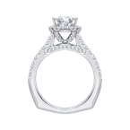 Carizza 14K White Gold Round Cut Diamond Halo Engagement Ring with Euro Shank (Semi-Mount) CA0034E-37W