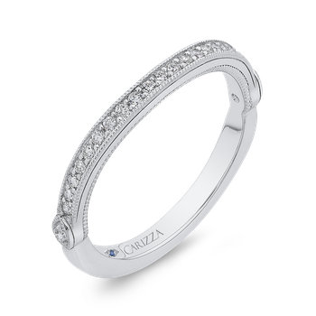 14K White Gold Round Diamond Half-Eternity Wedding Band CAO0258BH-37W-1.50