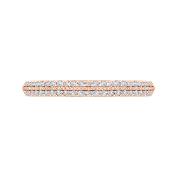 14K Rose Gold Round Diamond Half-Eternity Wedding Band CA0217B-37P-1.50
