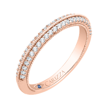 14K Rose Gold Round Diamond Half-Eternity Wedding Band CA0217B-37P-1.50