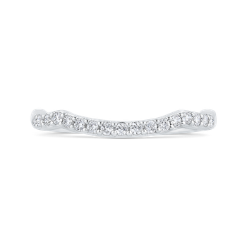 Round Diamond Half-Eternity Wedding Band In 14K White Gold CA0415BH-37W-1.00