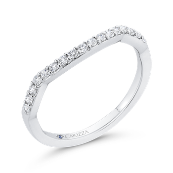 Round Diamond Half-Eternity Wedding Band In 14K White Gold CA0415BH-37W-1.00