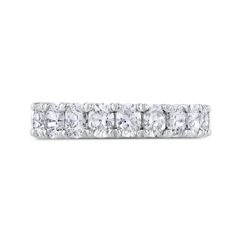 14K White Gold Oval Diamond Half-Eternity Wedding Band CAO0421BH-37W-1.25