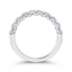 Carizza 14K White Gold Oval Diamond Half-Eternity Wedding Band CAO0421BH-37W-1.25