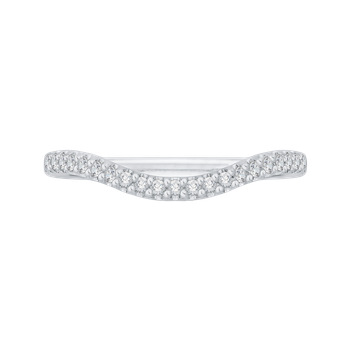 14K White Gold Diamond Wedding Band with Euro Shank CA0062B-37W