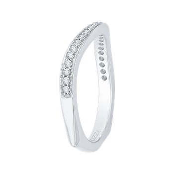 14K White Gold Diamond Wedding Band with Euro Shank CA0062B-37W