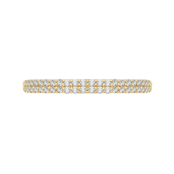 14K Yellow Gold Round Diamond Half-Eternity Wedding Band CA0211BH-37-1.50