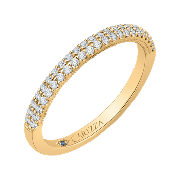 14K Yellow Gold Round Diamond Half-Eternity Wedding Band CA0211BH-37-1.50