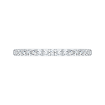 14K White Gold Round Diamond Half-Eternity Wedding Band CA0102B-37W