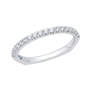 14K White Gold Round Diamond Half-Eternity Wedding Band CA0102B-37W