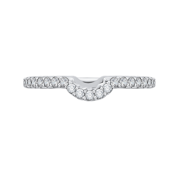 14K White Gold Round Diamond Half-Eternity Wedding Band CA0191BH-37W-1.50