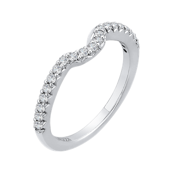14K White Gold Round Diamond Half-Eternity Wedding Band CA0191BH-37W-1.50