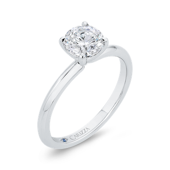 14K White Gold Solitaire Engagement Ring (Semi-Mount) CA0519E-W-1.00