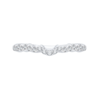 Round Diamond Wedding Band In 14K White Gold CAQ0175BH-37W