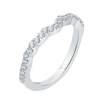 Round Diamond Wedding Band In 14K White Gold CAQ0175BH-37W