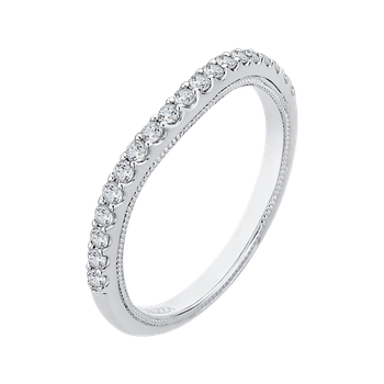 14K White Gold Round Diamond Half-Eternity Wedding Band CAO0193BH-37W-1.50