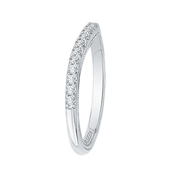 14K White Gold Round Diamond Half-Eternity Wedding Band CAO0193BH-37W-1.50