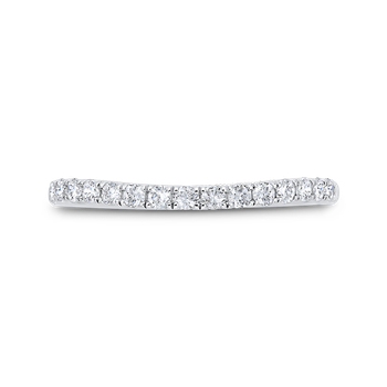 14K White Gold Round Half Run Diamond Wedding Band CA0460BH-37W-1.00