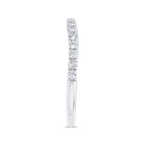 Carizza 14K White Gold Round Half Run Diamond Wedding Band CA0460BH-37W-1.00