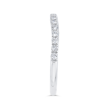14K White Gold Round Half Run Diamond Wedding Band CA0460BH-37W-1.00