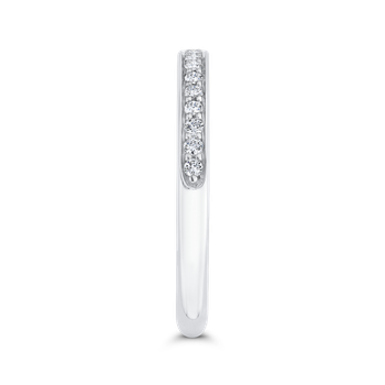 14K White Gold Round Diamond Wedding Band with Euro Shank CA0491BH-37W-1.00