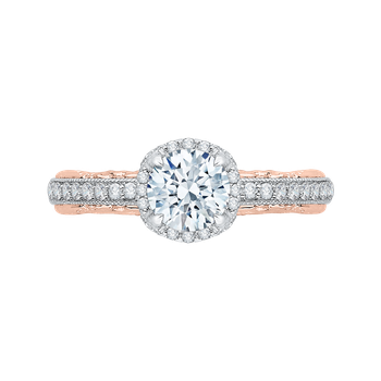 14K Two-Tone Gold Round Diamond Engagement Ring with Euro Shank (Semi-Mount) CA0072E-37WP