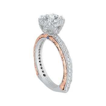 14K Two-Tone Gold Round Diamond Engagement Ring with Euro Shank (Semi-Mount) CA0072E-37WP