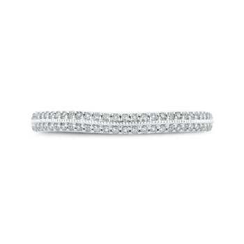 14K Two-Tone Gold Round Cut Diamond Half-Eternity Wedding Band CA0401BH-37WP-1.50