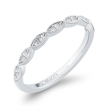 14K White Gold Diamond Wedding Band CA0466B-37W-1.50