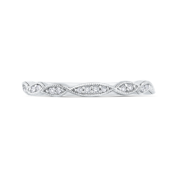 14K White Gold Round Diamond Infinity Wedding Band CA0259BH-37W-1.00