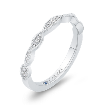 14K White Gold Round Diamond Infinity Wedding Band CA0259BH-37W-1.00