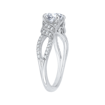 Round Diamond Engagement Ring In 14K White Gold (Semi-Mount) CA0172EH-37W