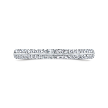 Round Diamond Half-Eternity Wedding Band In 14K Two-Tone Gold CA0447BH-37WP-1.50