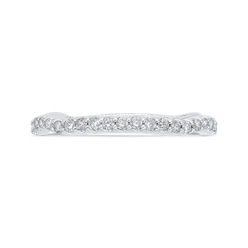 Round Cut Diamond 14K White Gold Half-Eternity Wedding Band CA0455BH-37W-1.00